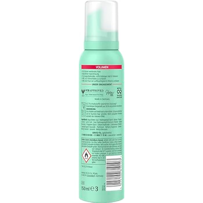 TAFT Mousse Volume Thinning Hair, Hold Level 5 (150 ml), Hair Mousse for Volume and Very Strong Hold Hair Styling with 24 Hours Long-Lasting Hold - Image 3